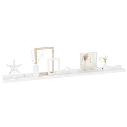 Wall Shelves 2 pcs High Gloss White 100x9x3 cm