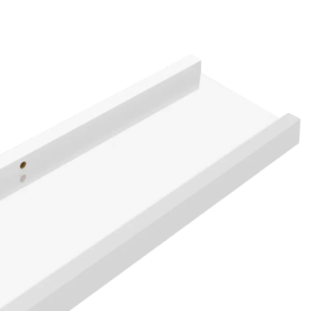 Wall Shelves 2 pcs High Gloss White 100x9x3 cm