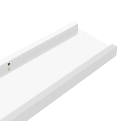 Wall Shelves 2 pcs High Gloss White 100x9x3 cm