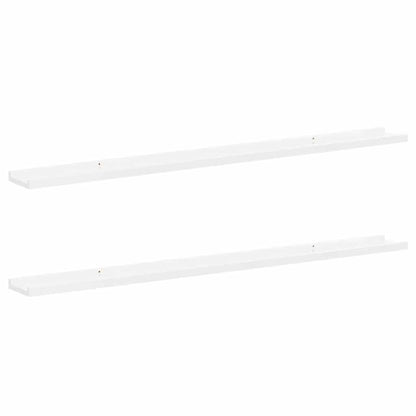Wall Shelves 2 pcs High Gloss White 115x9x3 cm