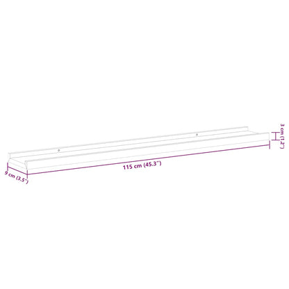 Wall Shelves 2 pcs High Gloss White 115x9x3 cm