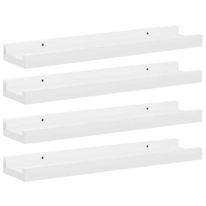 Wall Shelves 4 pcs High Gloss White 40x9x3 cm