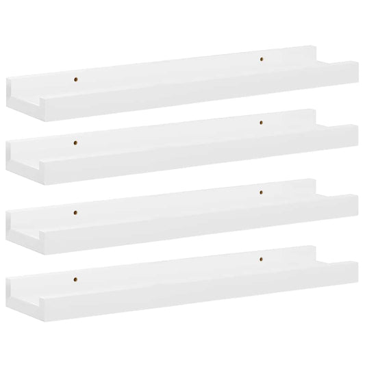 Wall Shelves 4 pcs High Gloss White 40x9x3 cm