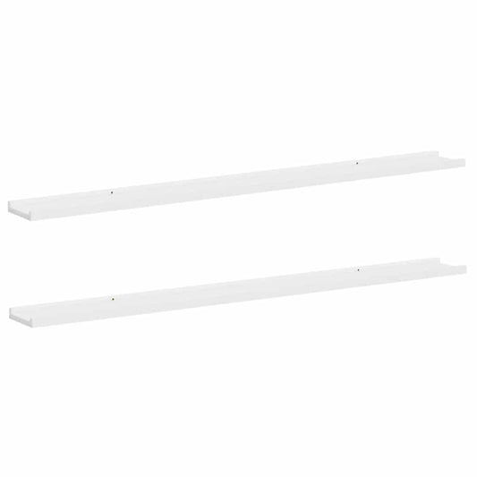 Wall Shelves 2 pcs White 115x9x3 cm