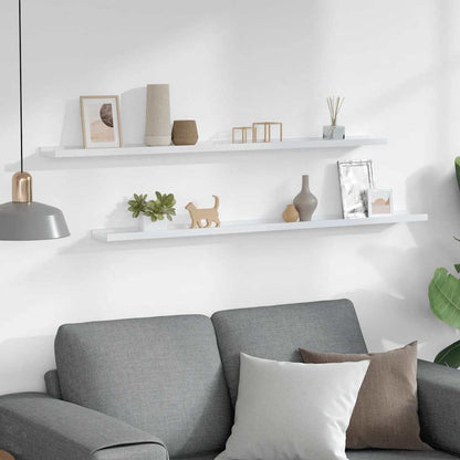Wall Shelves 2 pcs White 115x9x3 cm