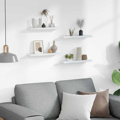 Wall Shelves 4 pcs White 40x9x3 cm
