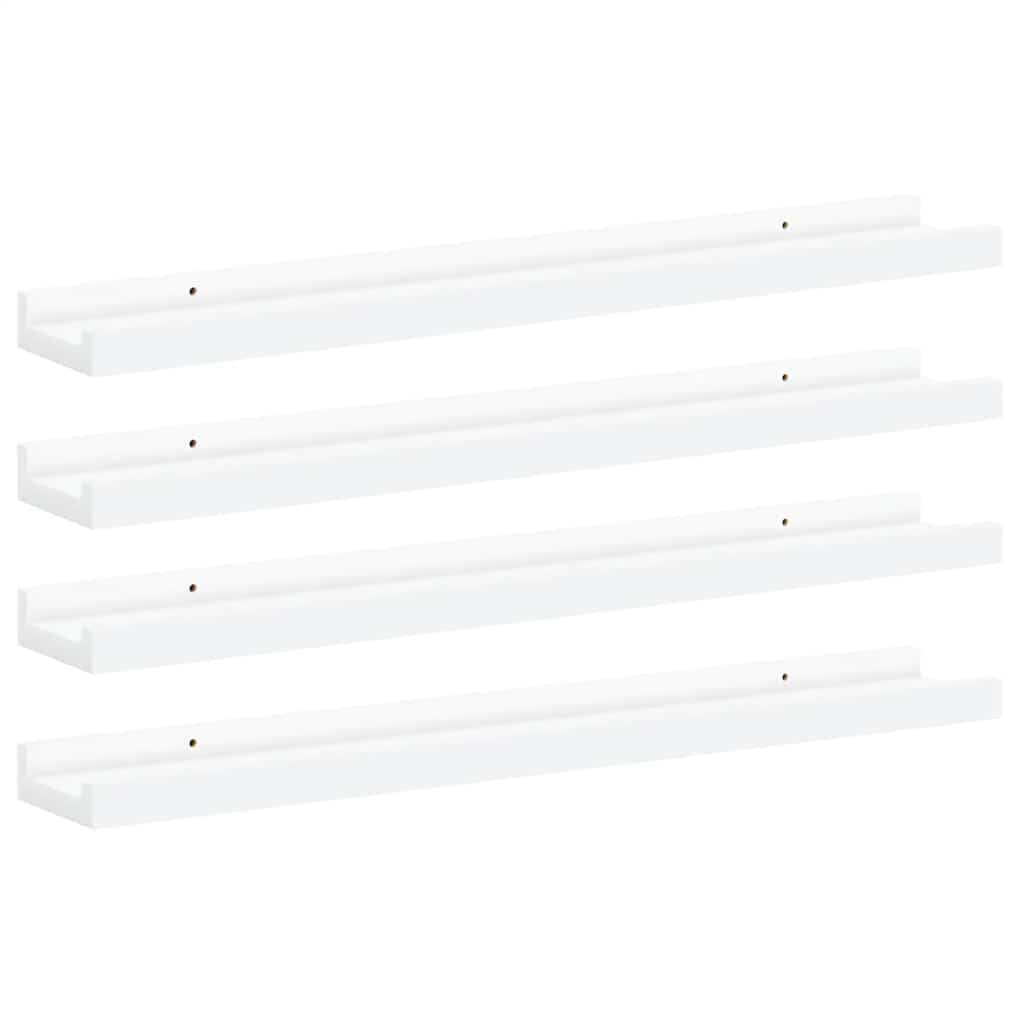 Wall Shelves 4 pcs White 60x9x3 cm