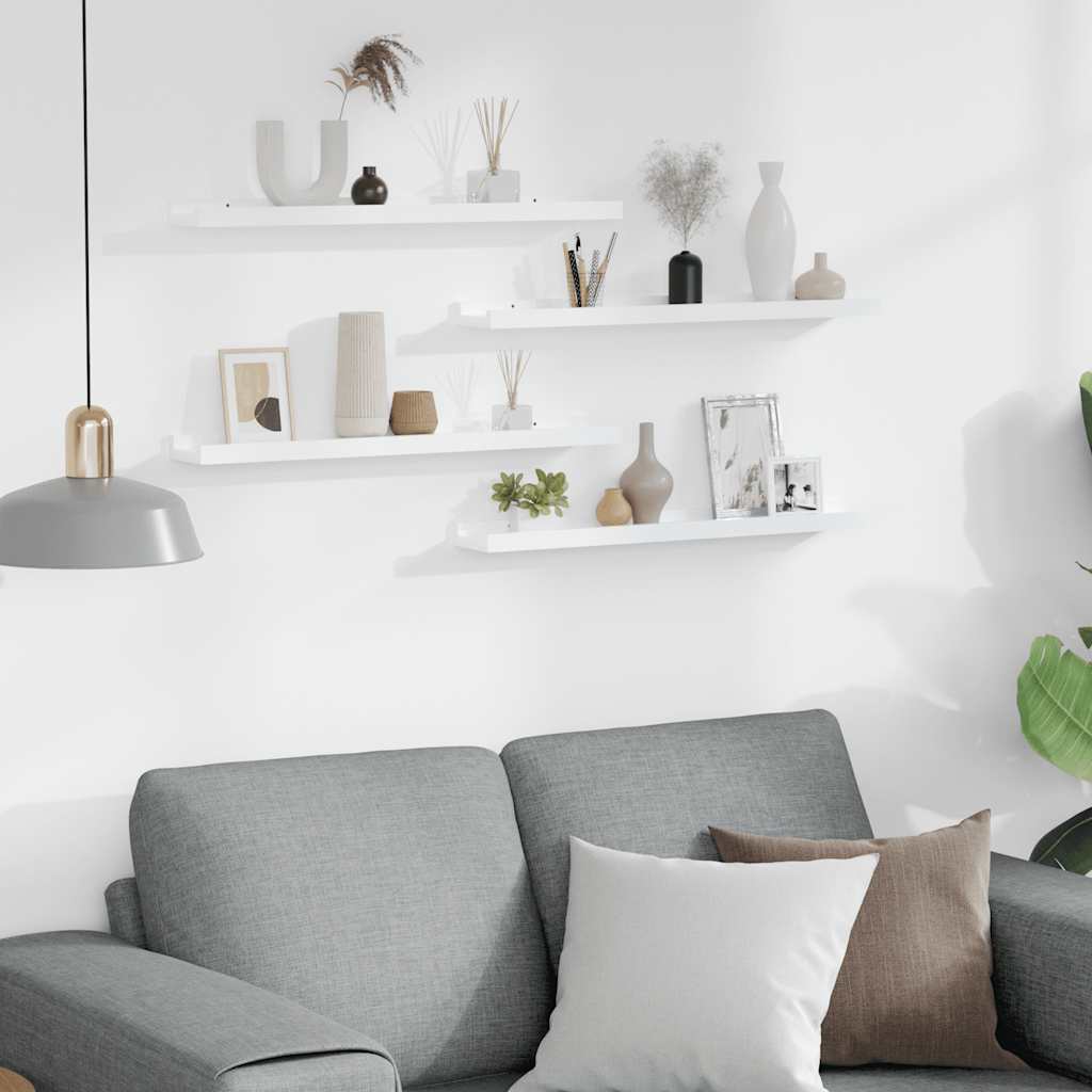 Wall Shelves 4 pcs White 60x9x3 cm