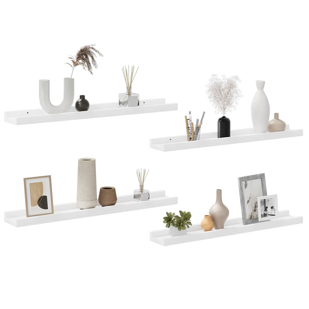 Wall Shelves 4 pcs White 60x9x3 cm