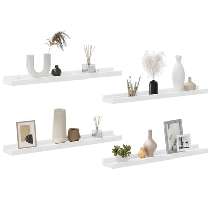 Wall Shelves 4 pcs White 60x9x3 cm