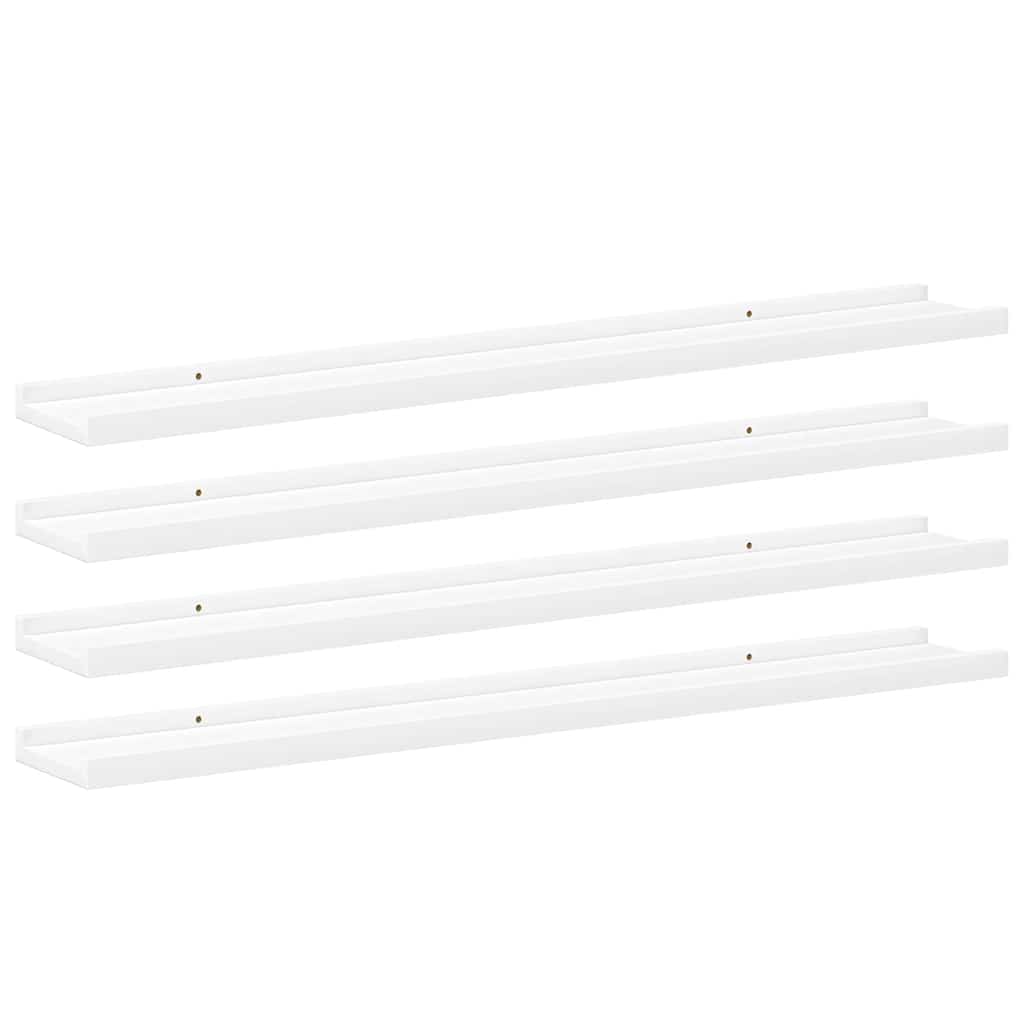 Wall Shelves 4 pcs White 80x9x3 cm