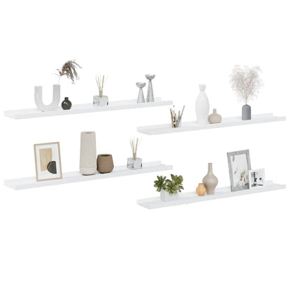 Wall Shelves 4 pcs White 80x9x3 cm
