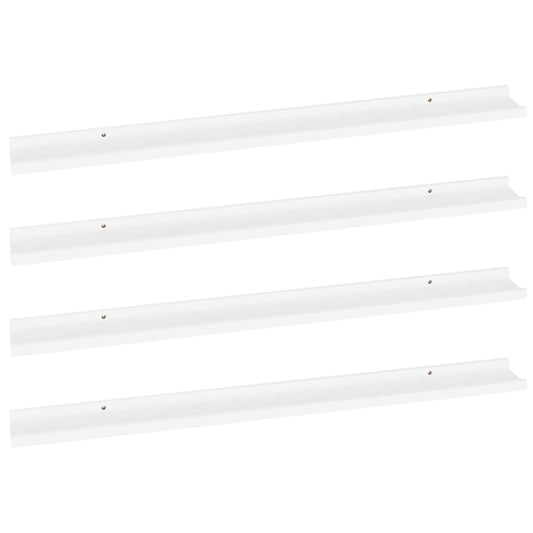 Wall Shelves 4 pcs White 100x9x3 cm