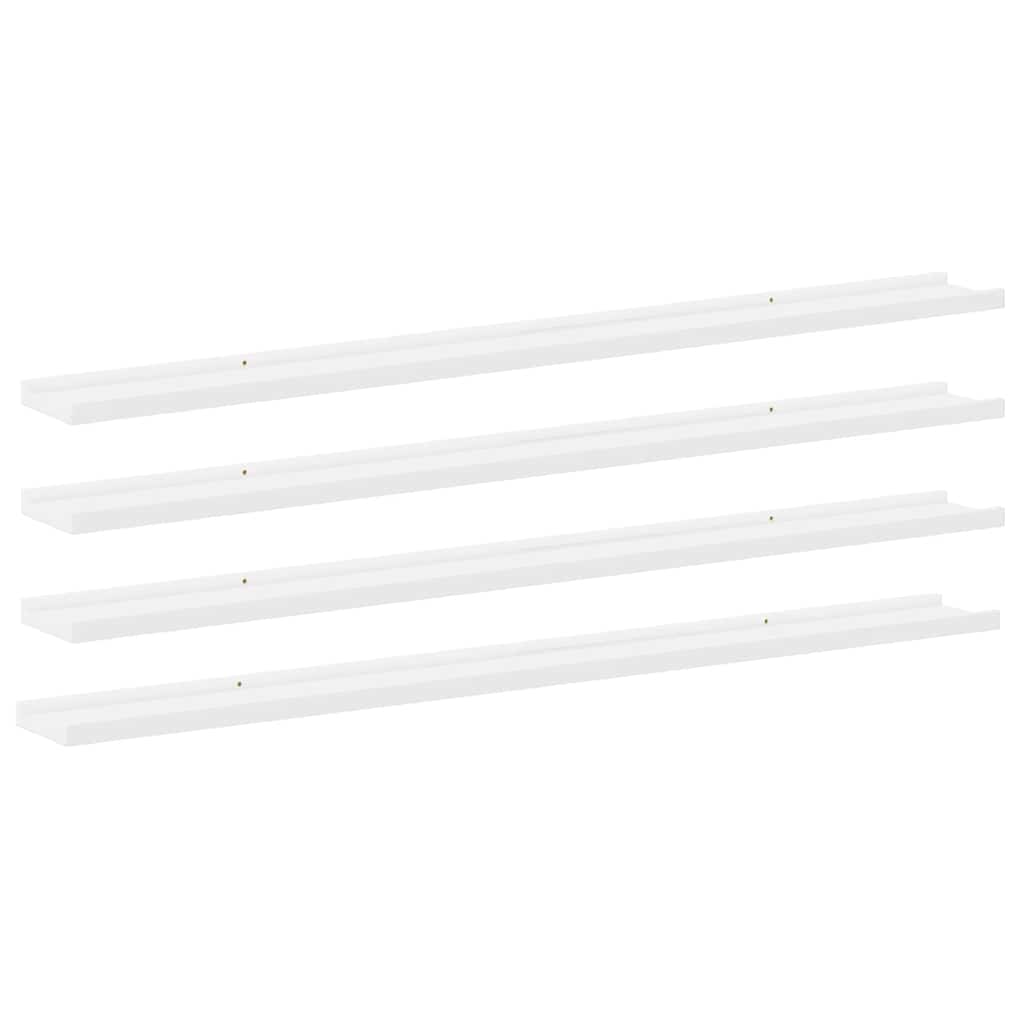 Wall Shelves 4 pcs White 115x9x3 cm