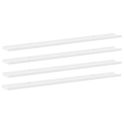 Wall Shelves 4 pcs White 115x9x3 cm