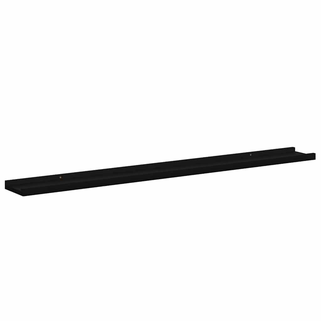 Wall Shelves 2 pcs Black 100x9x3 cm