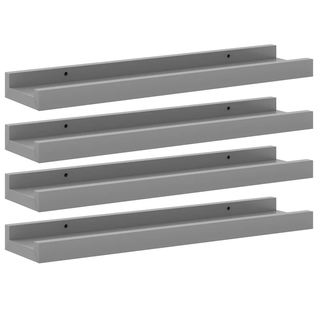 Wall Shelves 4 pcs Grey 40x9x3 cm