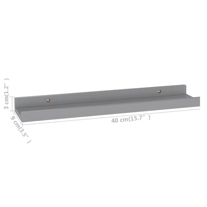 Wall Shelves 4 pcs Grey 40x9x3 cm
