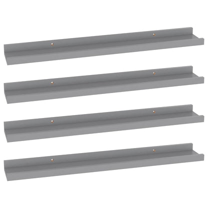 Wall Shelves 4 pcs Grey 60x9x3 cm