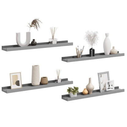 Wall Shelves 4 pcs Grey 60x9x3 cm