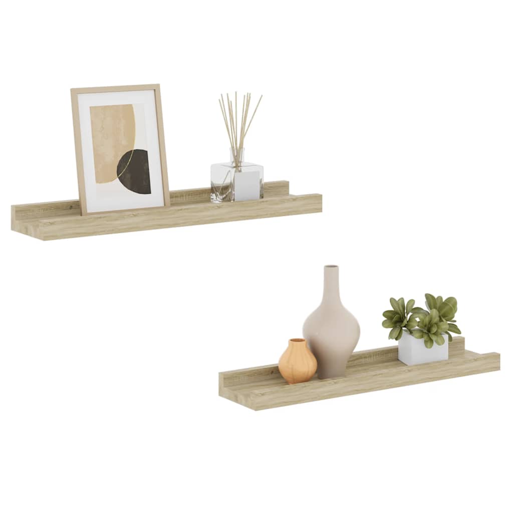Wall Shelves 2 pcs Sonoma Oak 40x9x3 cm