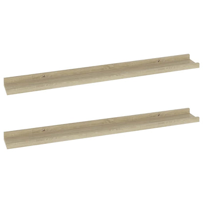 Wall Shelves 2 pcs Sonoma Oak 80x9x3 cm