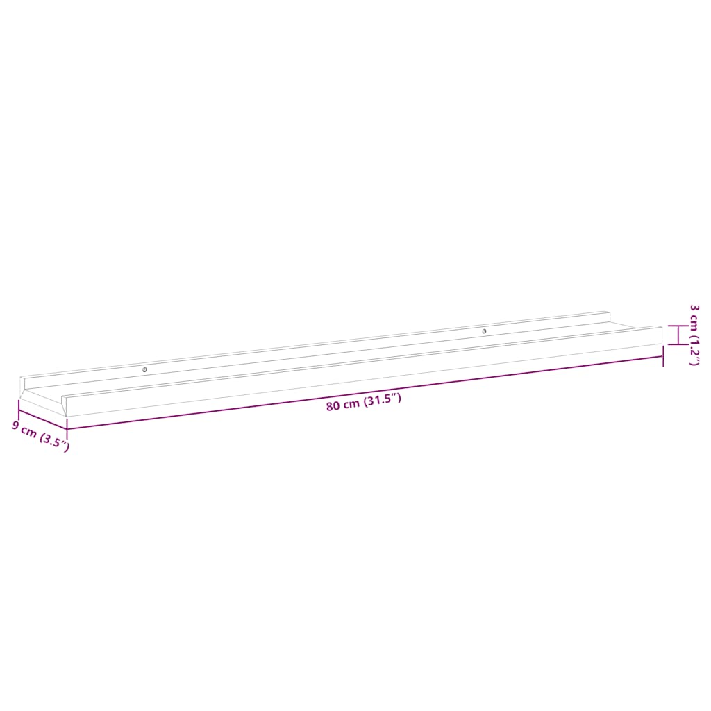 Wall Shelves 2 pcs Sonoma Oak 80x9x3 cm