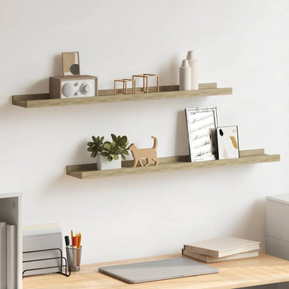 Wall Shelves 2 pcs Sonoma Oak 80x9x3 cm