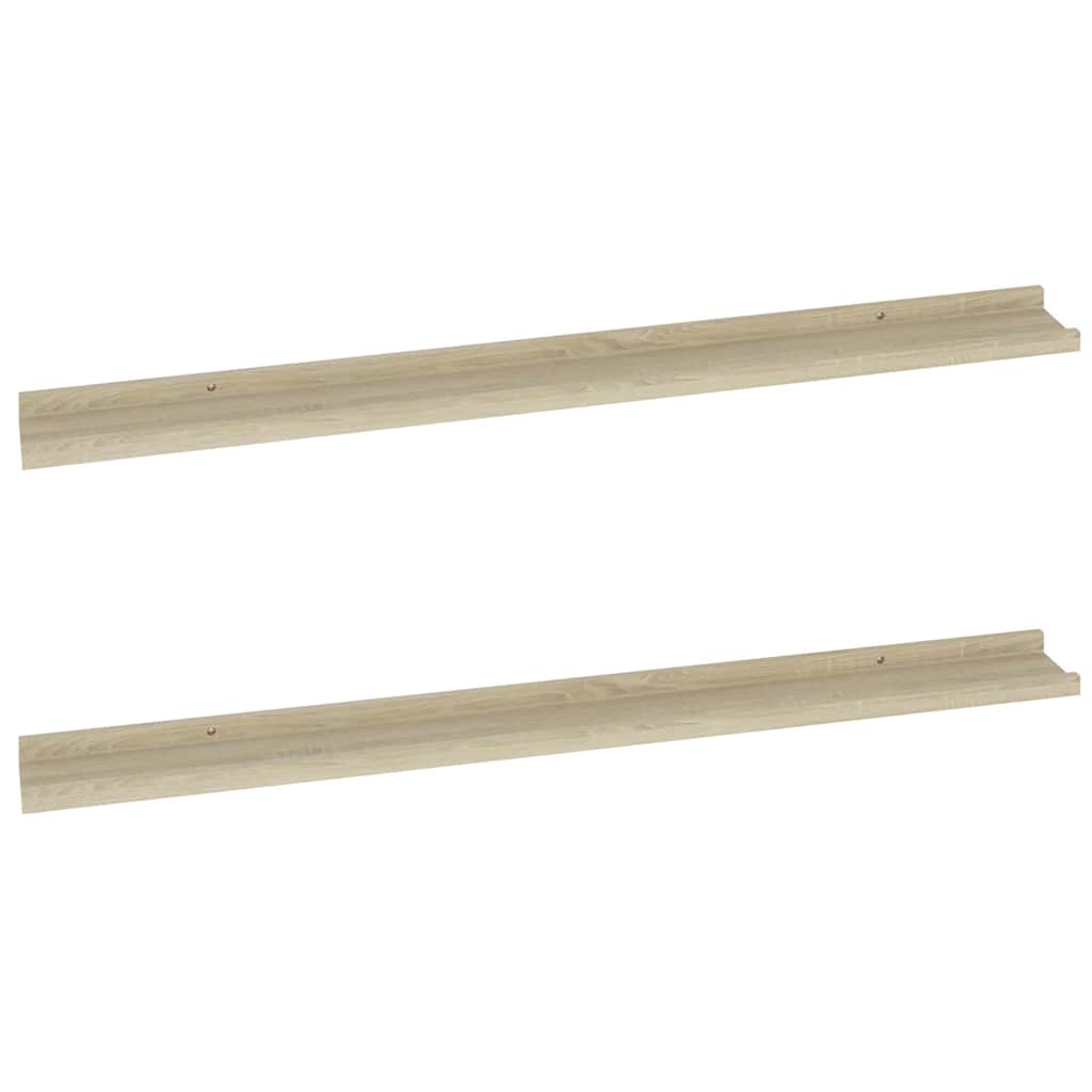 Wall Shelves 2 pcs Sonoma Oak 100x9x3 cm