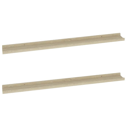 Wall Shelves 2 pcs Sonoma Oak 100x9x3 cm