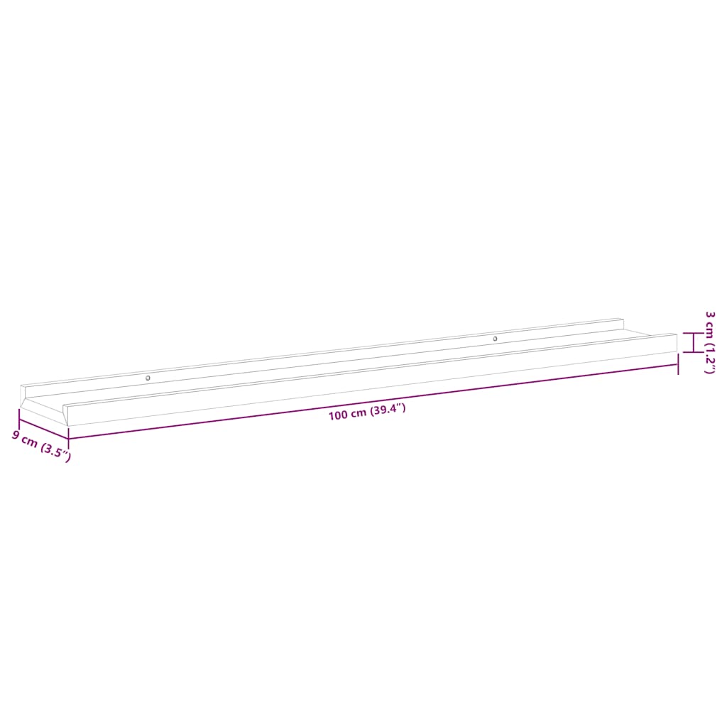 Wall Shelves 2 pcs Sonoma Oak 100x9x3 cm