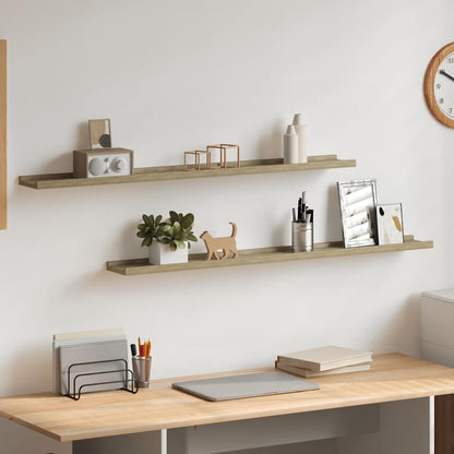Wall Shelves 2 pcs Sonoma Oak 100x9x3 cm