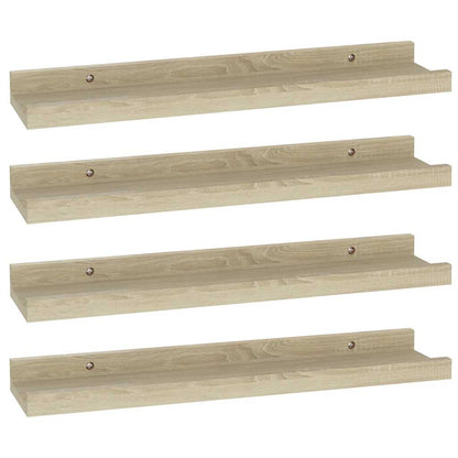 Wall Shelves 4 pcs Sonoma Oak 40x9x3 cm