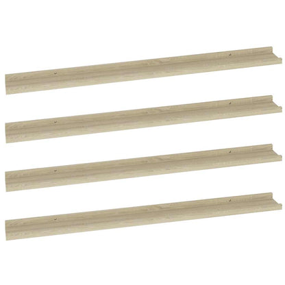 Wall Shelves 4 pcs Sonoma Oak 100x9x3 cm