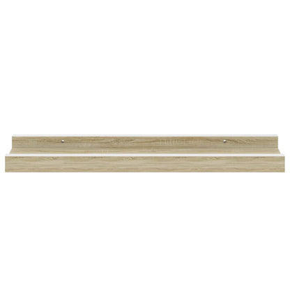 Wall Shelves 2 pcs White and Sonoma Oak 40x9x3 cm