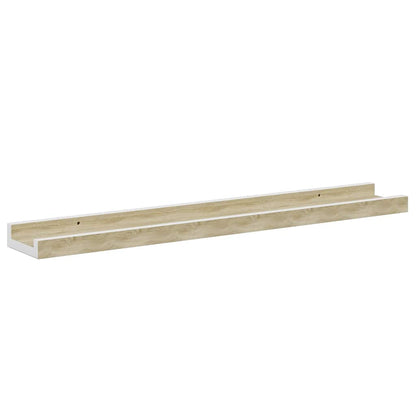 Wall Shelves 2 pcs White and Sonoma Oak 60x9x3 cm