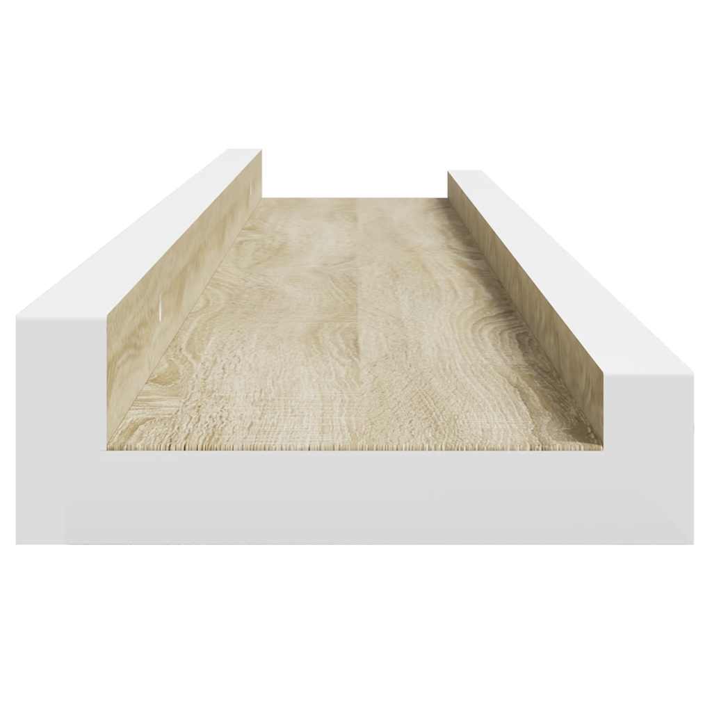 Wall Shelves 2 pcs White and Sonoma Oak 60x9x3 cm