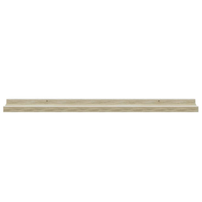 Wall Shelves 2 pcs White and Sonoma Oak 80x9x3 cm