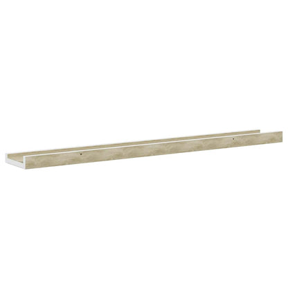 Wall Shelves 2 pcs White and Sonoma Oak 80x9x3 cm