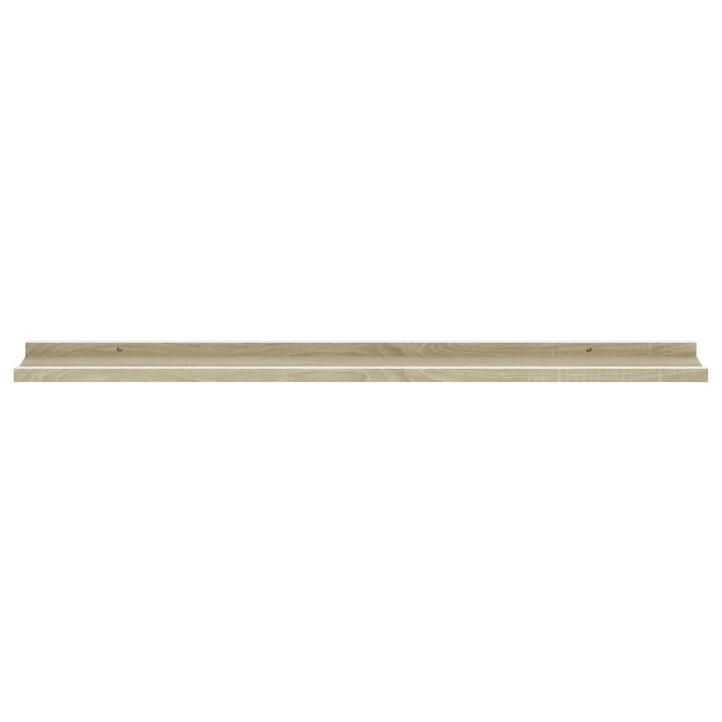 Wall Shelves 2 pcs White and Sonoma Oak 100x9x3 cm