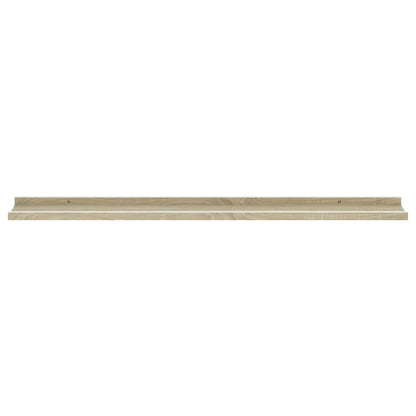 Wall Shelves 2 pcs White and Sonoma Oak 100x9x3 cm