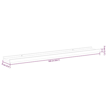 Wall Shelves 2 pcs White and Sonoma Oak 100x9x3 cm