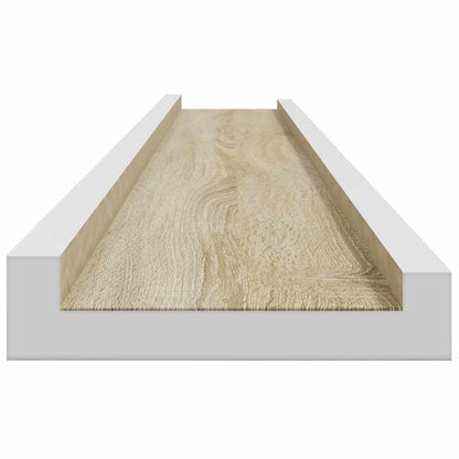 Wall Shelves 2 pcs White and Sonoma Oak 115x9x3 cm