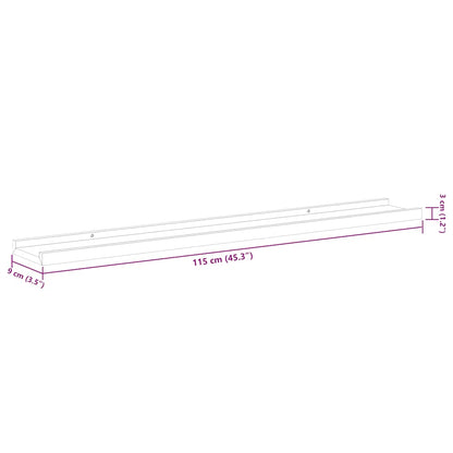 Wall Shelves 2 pcs White and Sonoma Oak 115x9x3 cm