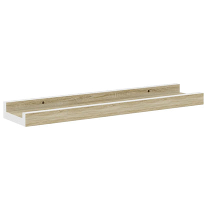 Wall Shelves 4 pcs White and Sonoma Oak 40x9x3 cm