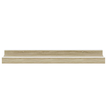 Wall Shelves 4 pcs White and Sonoma Oak 40x9x3 cm