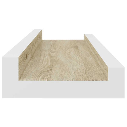 Wall Shelves 4 pcs White and Sonoma Oak 40x9x3 cm
