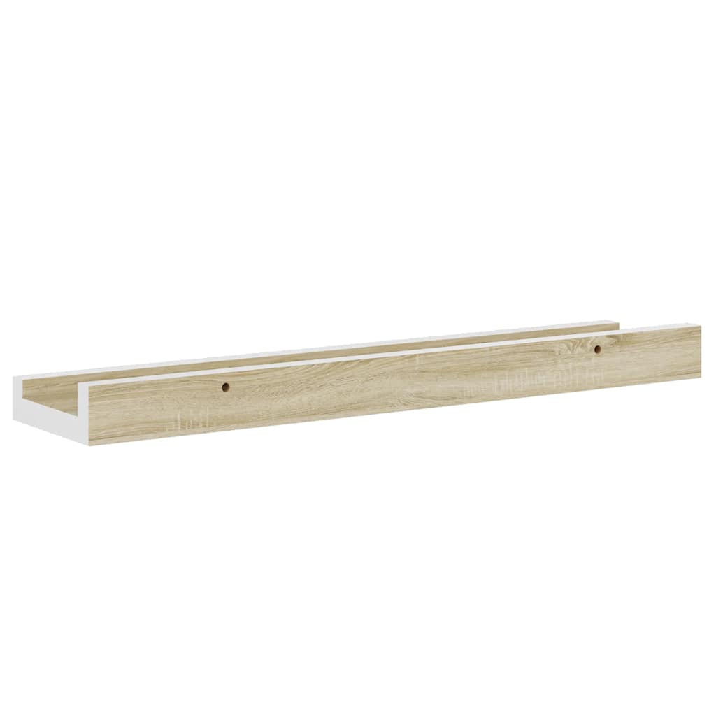 Wall Shelves 4 pcs White and Sonoma Oak 40x9x3 cm