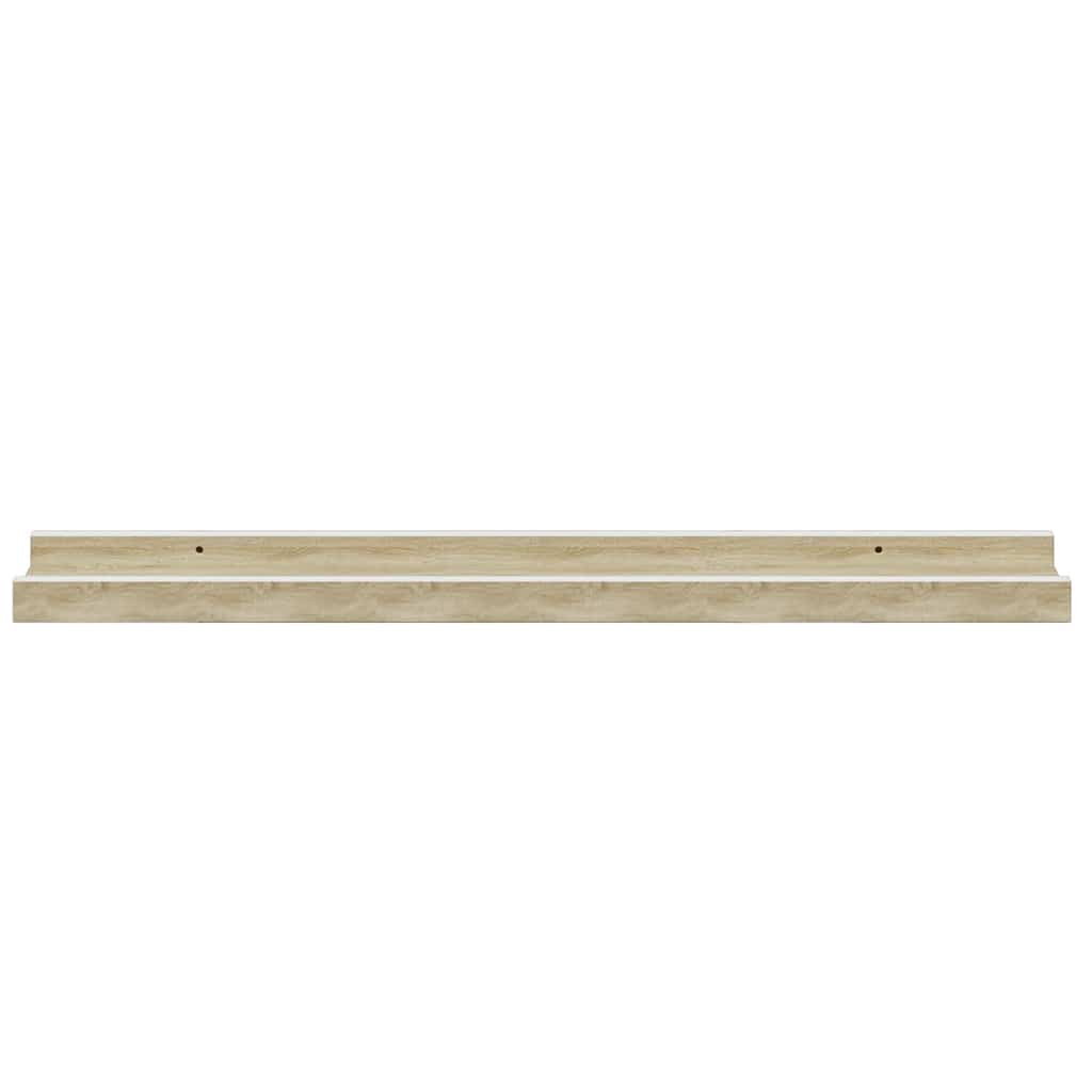 Wall Shelves 4 pcs White and Sonoma Oak 60x9x3 cm