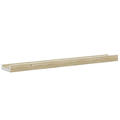 Wall Shelves 4 pcs White and Sonoma Oak 60x9x3 cm